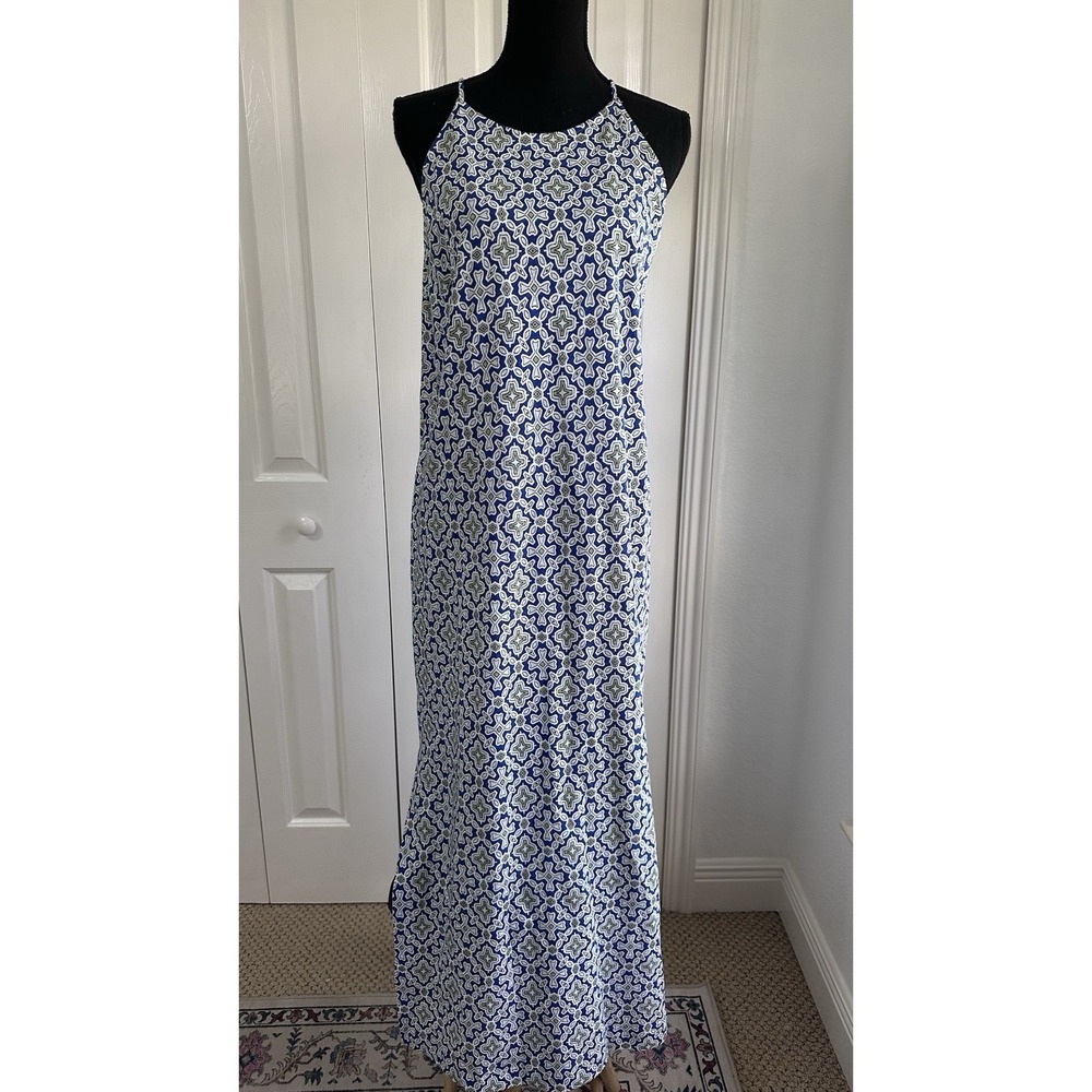 Boden Women's Blue Racer Neck Jersey Dress Size 12L NWOT